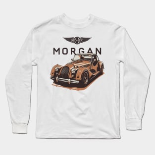 Morgan Utomotive Car Tribute  - Car Lover Design - Retro Vintage Long Sleeve T-Shirt